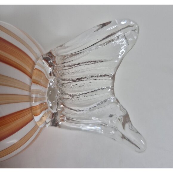 Handcrafted Glass Red And Orange Swirl Candy Sculpture 6.50"x 2.50" - Picture 3 of 8